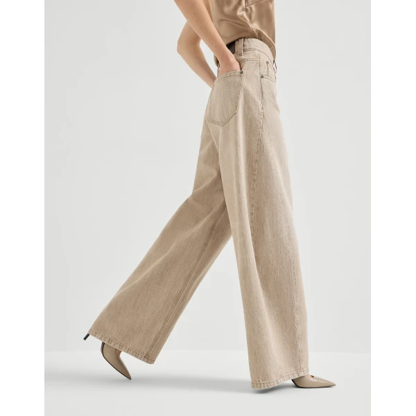 Brunello Cucinelli Wide trousers in Beige, view 5