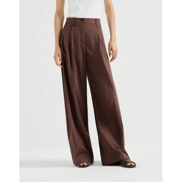Brunello Cucinelli Wide trousers in Cocoa, view 2