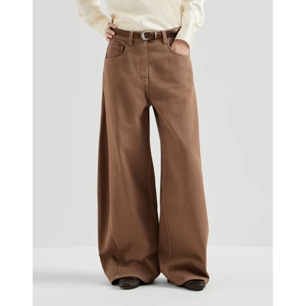 Brunello Cucinelli Wide trousers in Dattero, view 2