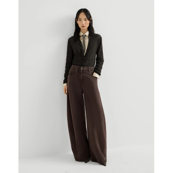 Brunello Cucinelli Wide trousers in Pine Cone Brown, view 5