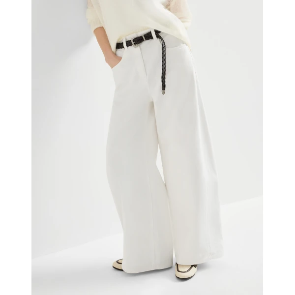 Brunello Cucinelli Wide trousers in White, view 5