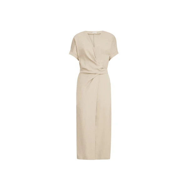 Brunello Cucinelli Wrap-effect dress in Beige