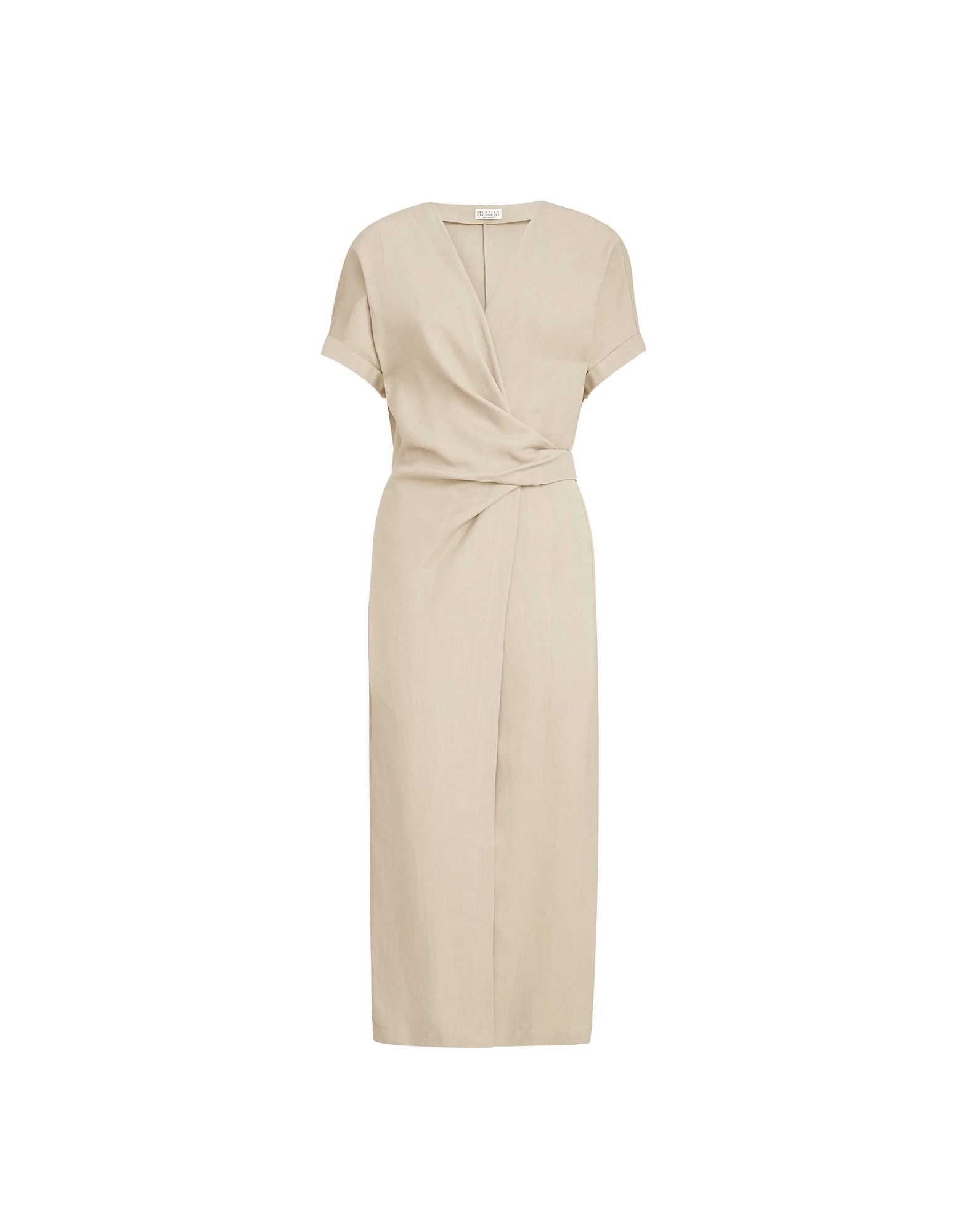 Brunello Cucinelli Wrap-effect dress in Beige