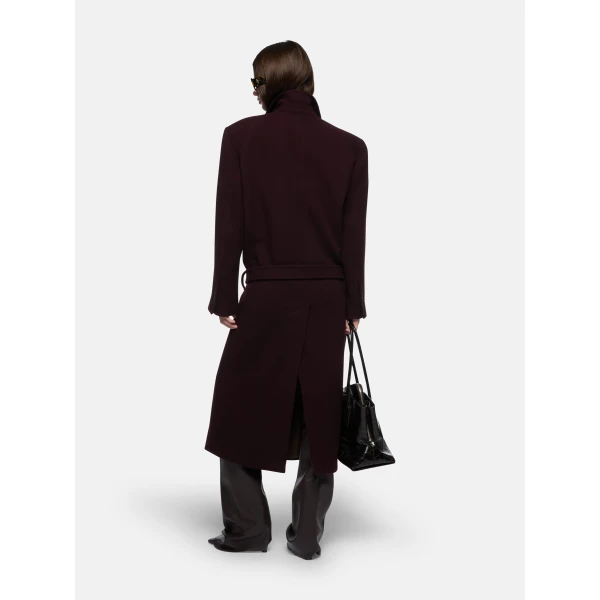 The Attico Burgundy long coat, view 3