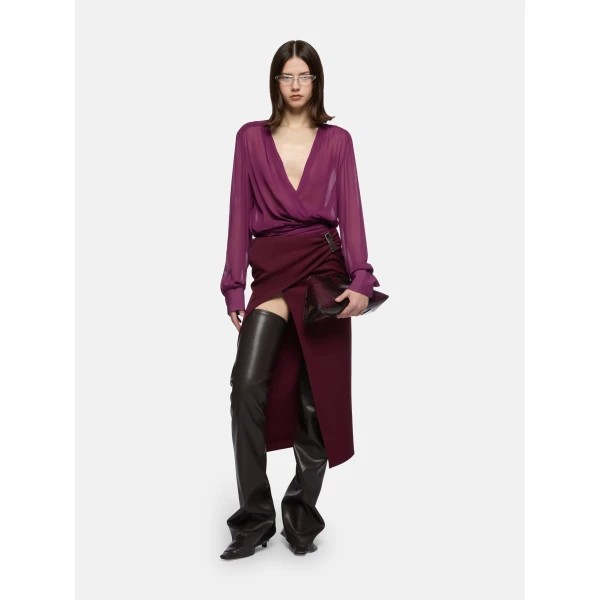 The Attico Burgundy midi skirt, view 2