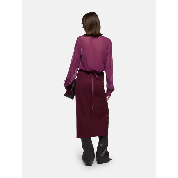 The Attico Burgundy midi skirt, view 3