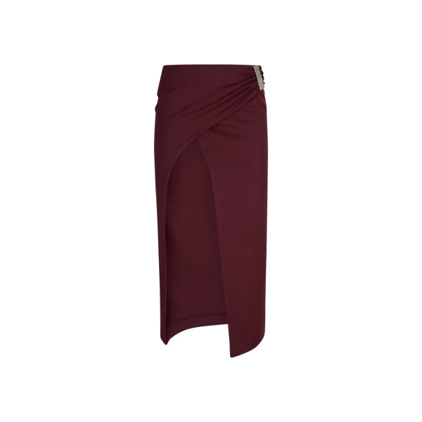 The Attico Burgundy midi skirt