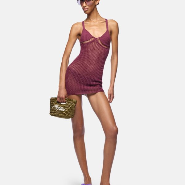 The Attico Burgundy mini dress, view 2