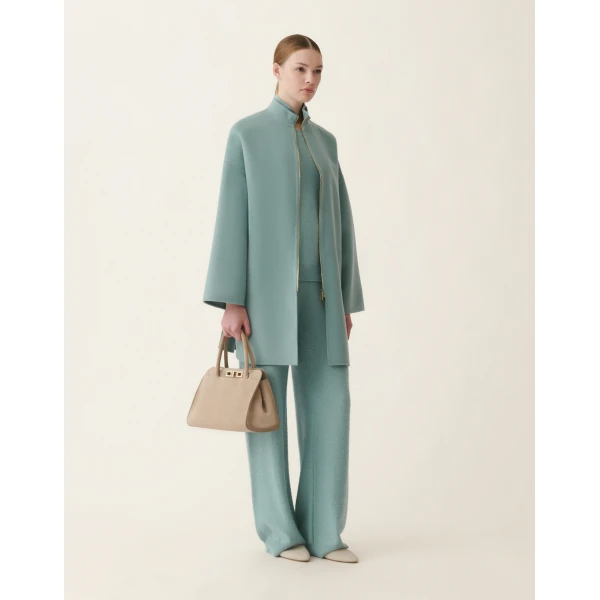 Fabiana Filippi Double Wool Caban in Green Coat, view 2