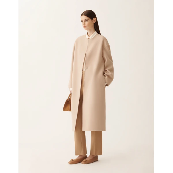 Fabiana Filippi Double Wool Coat in Kasha, view 2
