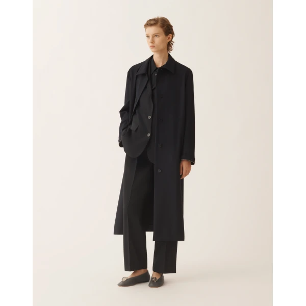 Fabiana Filippi Midnight Blue Techno Tailoring Coat, view 2