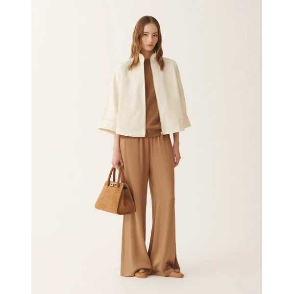Fabiana Filippi Boxy Caban in Trench Cotton, Butter Coat, view 2