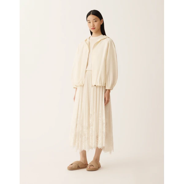Fabiana Filippi Technical Taffeta Bomber Jacket in Butter, view 2