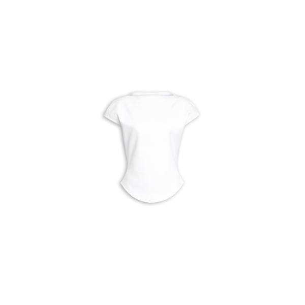 Alaïa Cap Cotton T Shirt - ALAÏA Tops - Laser Cut Luxury - Shop at Luxury Shoes 