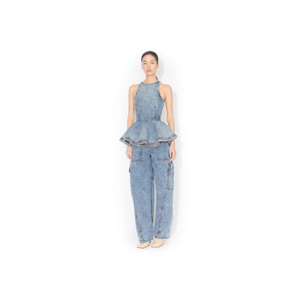 Alaia Cargo Denim Pants, view 2