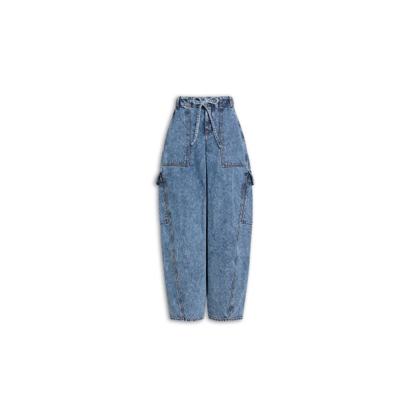 Alaïa Cargo Denim Pants - ALAÏA Pants - Laser Cut Luxury - Shop at Luxury Shoes 