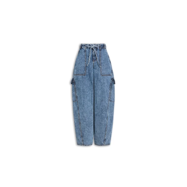 Alaïa Cargo Denim Pants - ALAÏA Pants - Laser Cut Luxury - Shop at Luxury Shoes 