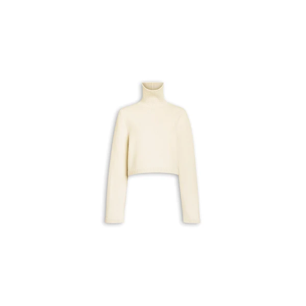Alaïa Cashmere Knit Cropped Jumper - ALAÏA Knitwear - Laser Cut Luxury - Shop at Luxury Shoes 