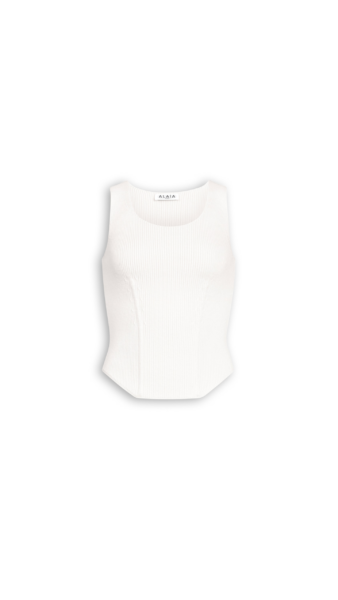 Alaïa Corset Wool Top - ALAÏA Tops - Laser Cut Luxury - Shop at Luxury Shoes 