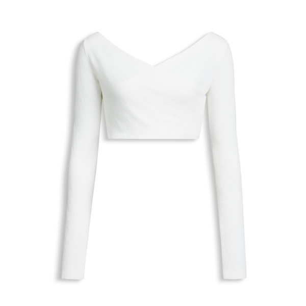Alaia Cotton Crepe Wrapped Top, view 2