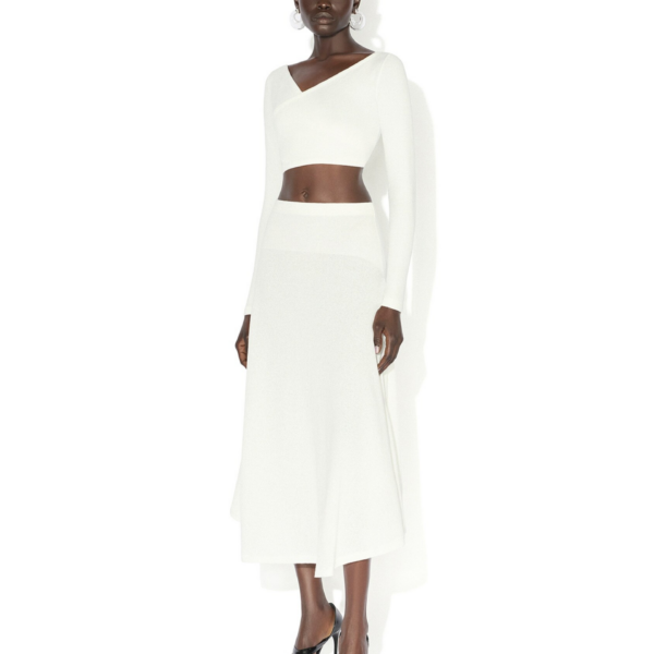 Alaia Cotton Crepe Wrapped Top, view 3