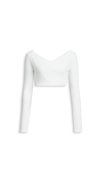 Alaïa Cotton Crepe Wrapped Top - ALAÏA Tops - Laser Cut Luxury - Shop at Luxury Shoes 