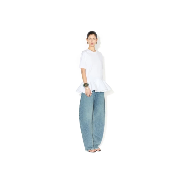 Alaïa Cotton Jersey Crinoline T Shirt - ALAÏA Tops - Laser Cut Luxury - Shop at Luxury Shoes 