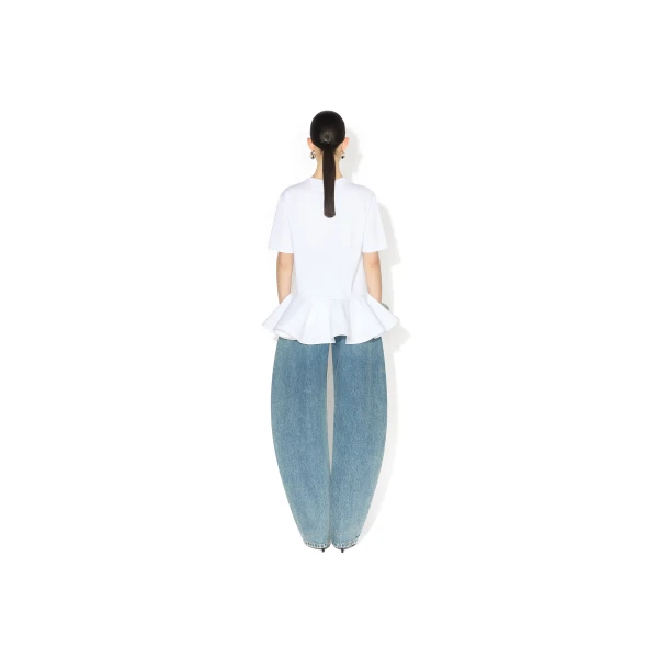 Alaïa Cotton Jersey Crinoline T Shirt - ALAÏA Tops - Laser Cut Luxury - Shop at Luxury Shoes 