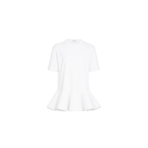 Alaïa Cotton Jersey Crinoline T Shirt - ALAÏA Tops - Laser Cut Luxury - Shop at Luxury Shoes 