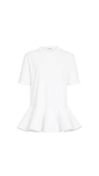 Alaïa Cotton Jersey Crinoline T Shirt - ALAÏA Tops - Laser Cut Luxury - Shop at Luxury Shoes 