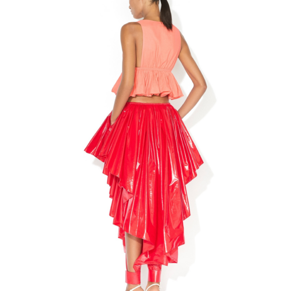 Alaia Cotton Linen Blend Peplum Top, view 3