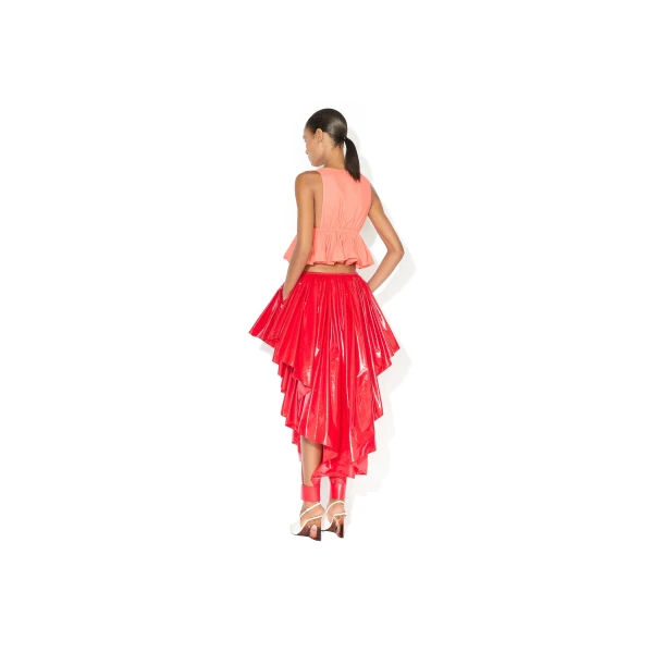 Alaïa Cotton Linen Blend Peplum Top - ALAÏA Tops - Laser Cut Luxury - Shop at Luxury Shoes 
