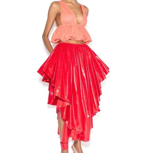 Alaïa Cotton Linen Blend Peplum Top - ALAÏA Tops - Laser Cut Luxury - Shop at Luxury Shoes 