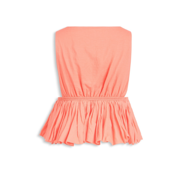 Alaia Cotton Linen Blend Peplum Top, view 5