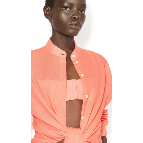 Alaïa Cotton Linen Blend Shirt Set - ALAÏA Tops - Laser Cut Luxury - Shop at Luxury Shoes 