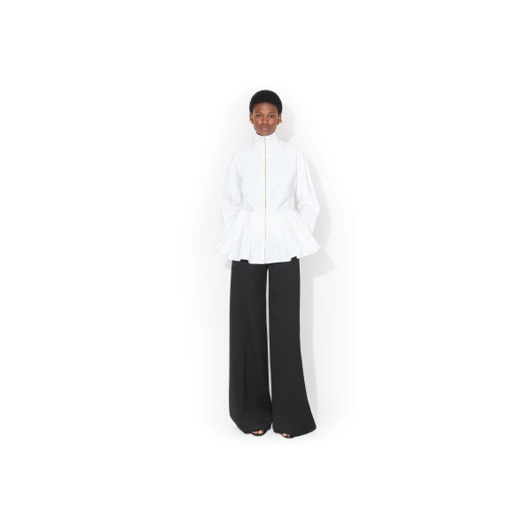 Alaia Cotton Poplin Peplum Jacket, view 2