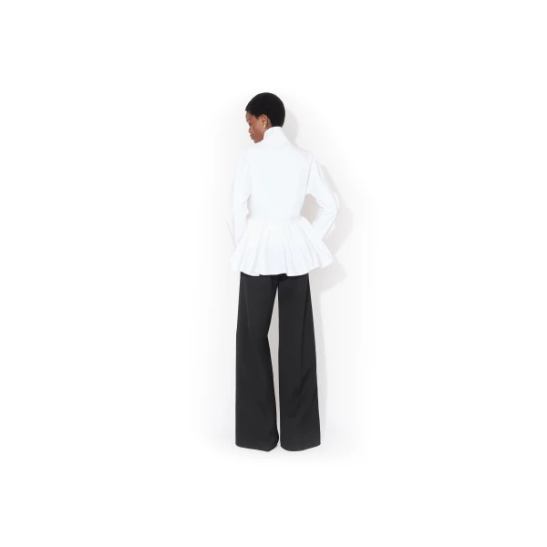 Alaia Cotton Poplin Peplum Jacket, view 3