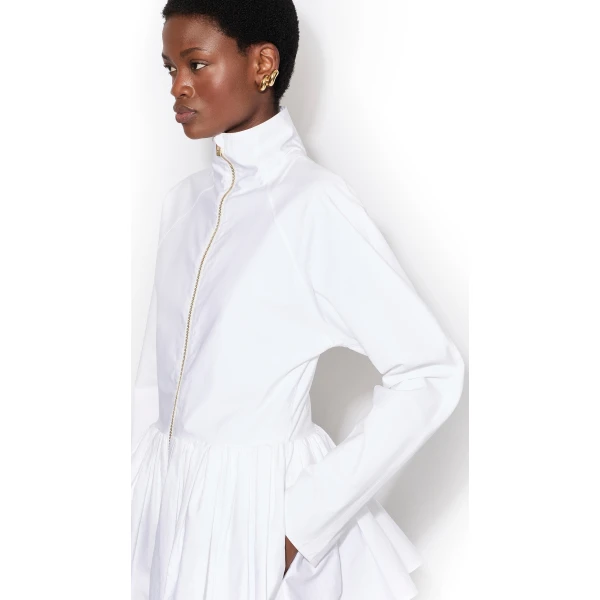 Alaia Cotton Poplin Peplum Jacket, view 4