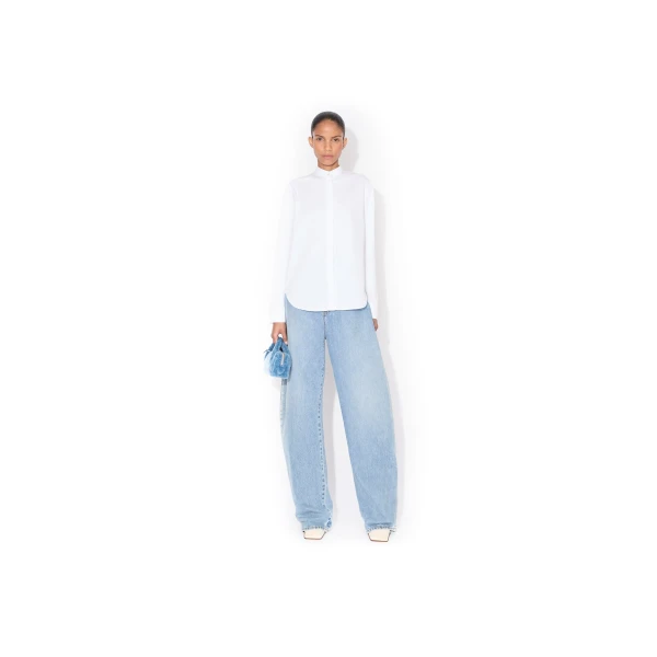 Alaïa Cotton Poplin Shirt - ALAÏA Tops - Laser Cut Luxury - Shop at Luxury Shoes 