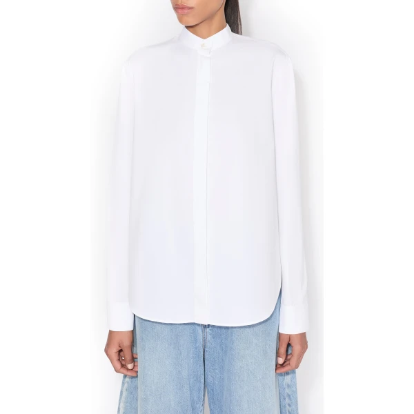 Alaïa Cotton Poplin Shirt - ALAÏA Tops - Laser Cut Luxury - Shop at Luxury Shoes 