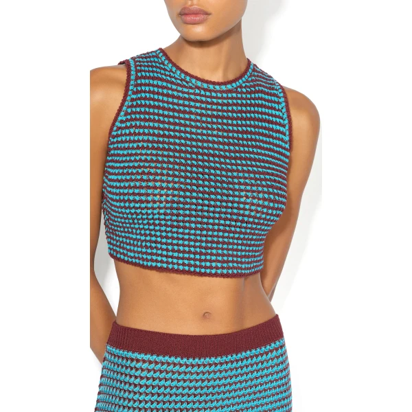 Alaïa Crochet Knit Crop Top - ALAÏA Tops - Laser Cut Luxury - Shop at Luxury Shoes 