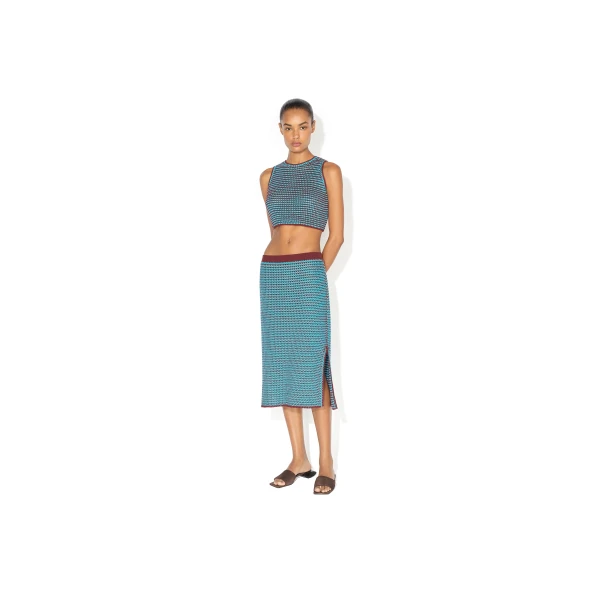 Alaia Crochet Knit Skirt, view 3