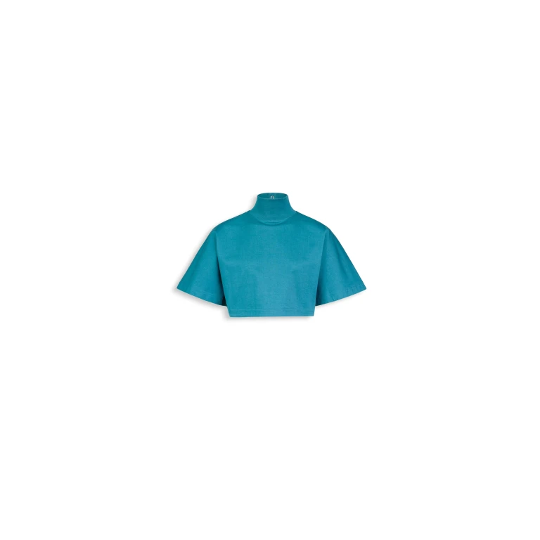 Alaïa Cropped Cotton Jersey T Shirt - ALAÏA Tops - Laser Cut Luxury - Shop at Luxury Shoes 
