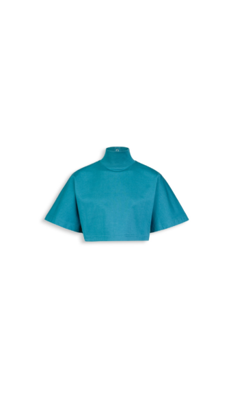 Alaïa Cropped Cotton Jersey T Shirt - ALAÏA Tops - Laser Cut Luxury - Shop at Luxury Shoes 