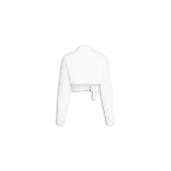 Alaia Cropped Cotton Poplin Shirt, view 5