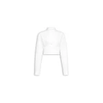 Alaia Cropped Cotton Poplin Shirt