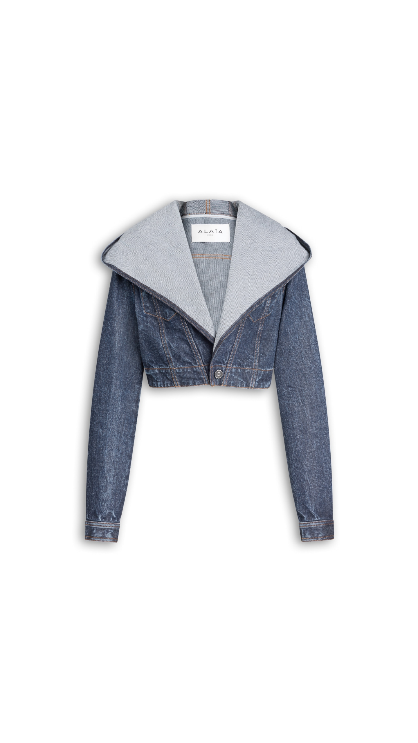 Alaïa Cropped Hooded Denim Jacket - ALAÏA Jackets - Laser Cut Luxury - Shop at Luxury Shoes Alaïa Cropped Hooded Denim Jacket - ALAÏA Jackets - Laser Cut Luxury - Shop at Luxury Shoes