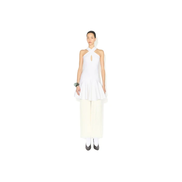 Alaïa Cross Front Knit Dress - ALAÏA Dresses - Laser Cut Luxury - Shop at Luxury Shoes 