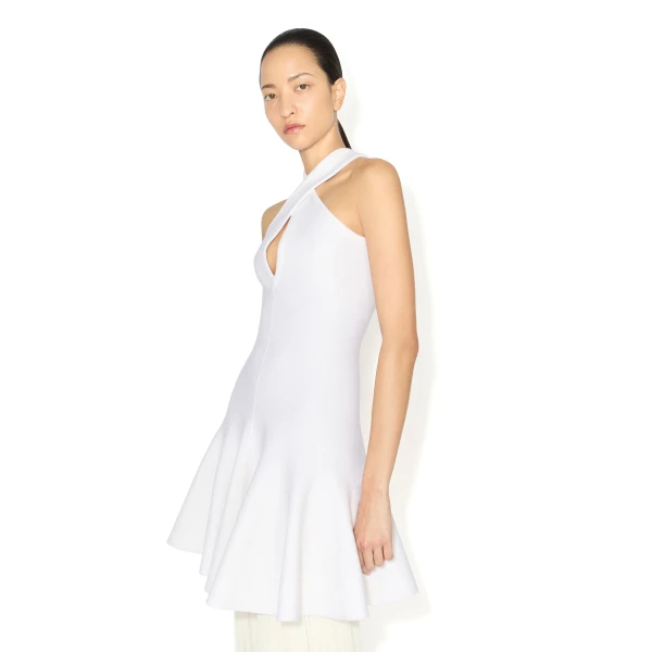 Alaïa Cross Front Knit Dress - ALAÏA Dresses - Laser Cut Luxury - Shop at Luxury Shoes 