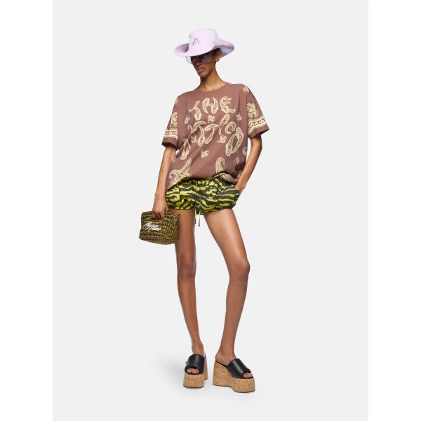 The Attico Dark brown and yellow t-shirt Top, view 2